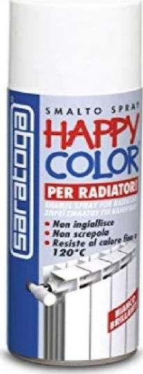 Saratoga Σπρέι Βαφής Happy Radiator για Καλοριφέρ με Γυαλιστερό Εφέ Λευκό 400ml