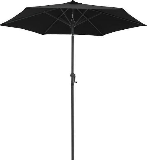 Runder Aluminium-Garten- und Terrassen-Sonnenschirm Schwarz F2m
