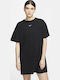 Sportswear Essential Καλοκαιρινό Mini Αθλητικό Φόρεμα T-shirt Κοντομάνικο Μαύρο