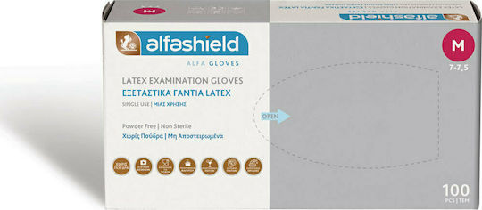 Karabinis Medical Alfashield Alfa Gloves Латексови Ръкавици Без Пудра 100 бр