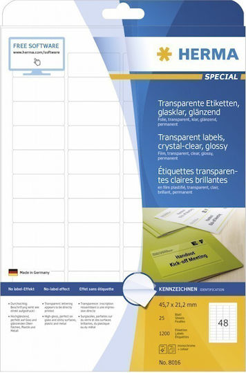Herma 1200 Αυτοκόλλητες Ετικέτες Α4 Ορθογώνιες 45.7x21.2mm