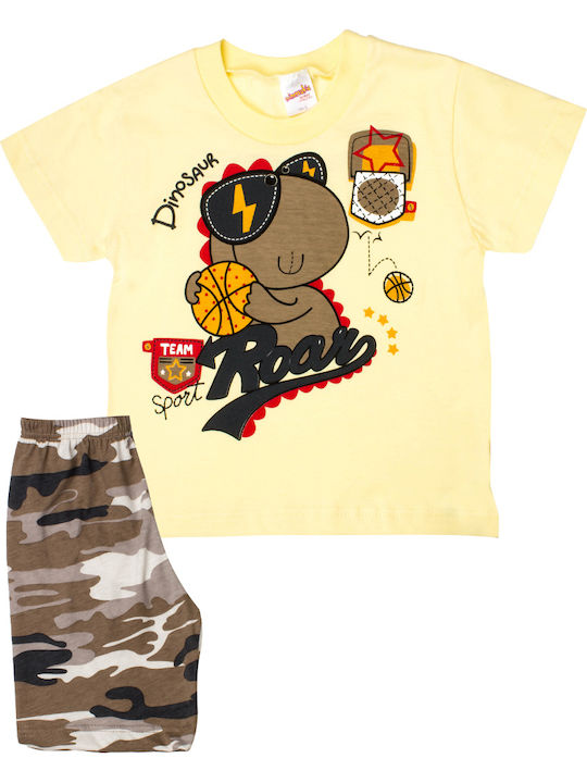 Minerva Kids' Pajamas Summer Yellow Roar