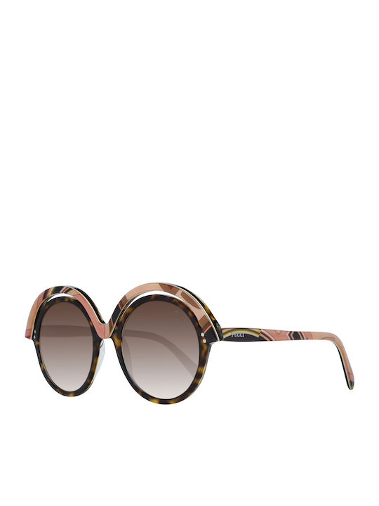 Emilio Pucci Women's Sunglasses with Brown Plastic Frame and Brown Gradient Lens EP0065 56F