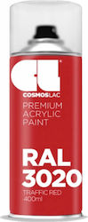 Cosmos Lac Σπρέι Βαφής Premium Acrylic Traffic Red RAL 3020 400ml