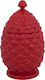 Bordallo Pinheiro Ceramic Sweet Jar Pinecone with Lid Red 20cm