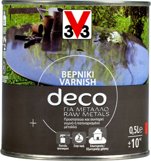 V33 Deco Βερνίκι Επιφάνειας Διαλύτου Άχρωμο Γυαλιστερό 500ml