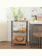 Vasagle Metal Kitchen Trolley 3 Tiers Black 60x40x89cm