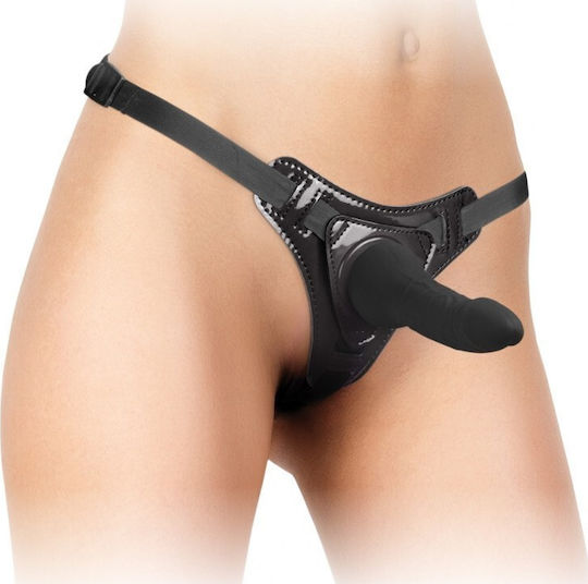Shots Ouch Pleasure Strap-On Harness with Dildo 15cm in Black Color