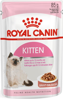 Royal Canin Kitten Gravy Nasses Katzenfutter für Katze in Beutel mit Geflügel 6x85gr