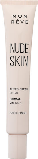 Mon Reve Nude Skin 24h Cream Face Tinted and SPF20 30ml