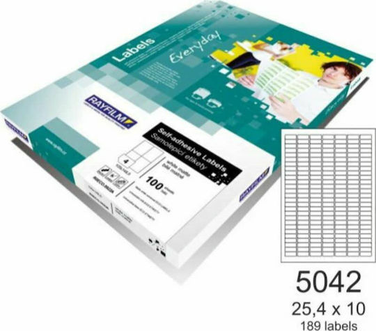 Rayfilm Everyday 18900 Self-Adhesive Rectangular A4 Labels 25.4x10mm