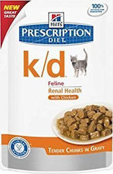 Hill's PD Feline k/d Wet Food for Adult Cats for Kidney Diseases In Pouch with Chicken 1pc 85gr