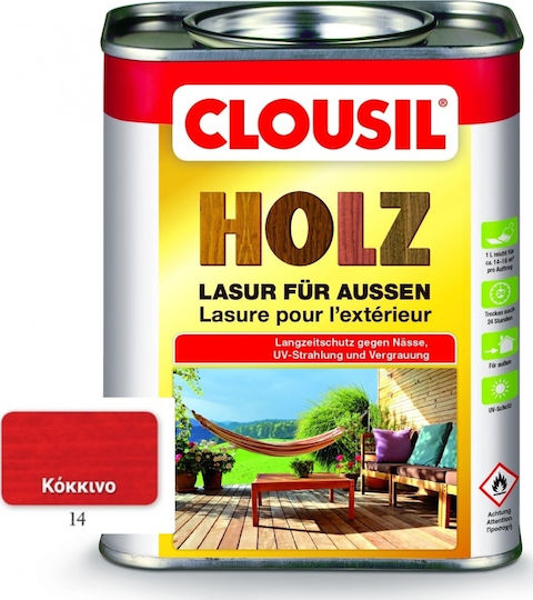 Clou Clousil Holz Пропитка На база разтворител 14 Червено 750мл