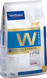 Virbac Weight Loss & Diabetes Cat Dry Food with Chicken / Pork 3kg