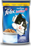 Purina Felix Junior Wet Food for Young Cats in Pouches with Chicken 100gr