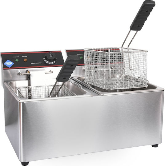 Fresh Electric Fryer Double 6.5kW Capacity 2x8lt 55x43x34cm