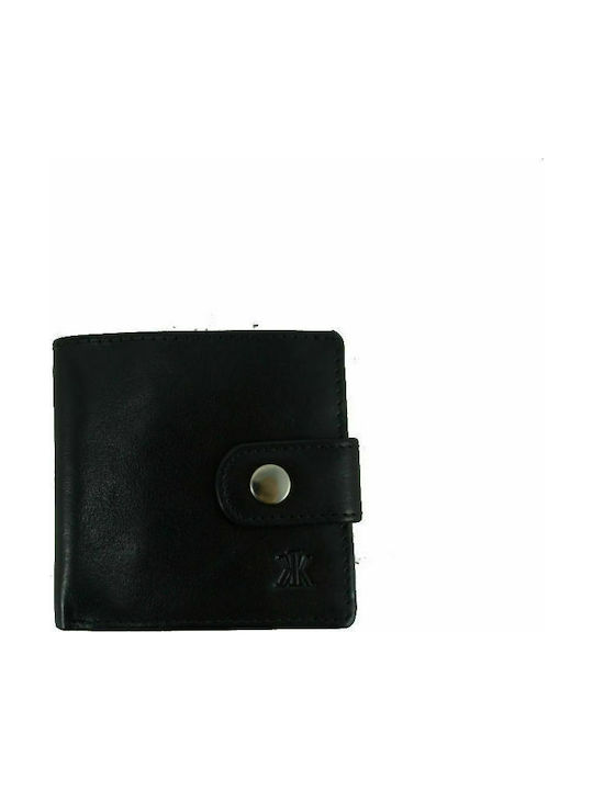 Leather men's small wallet MYBAG 4404 BLACK BLACK BLACK