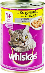 Whiskas Κονσέρβα Nasses Katzenfutter für Katze in Dose mit Huhn 400gr 6142