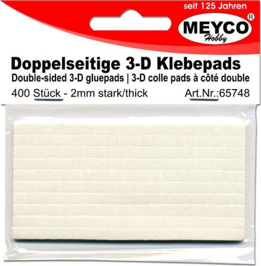 Meyco Glue Stickers Double Sided 3D Gluepads 400τμχ for Crafts 30gr