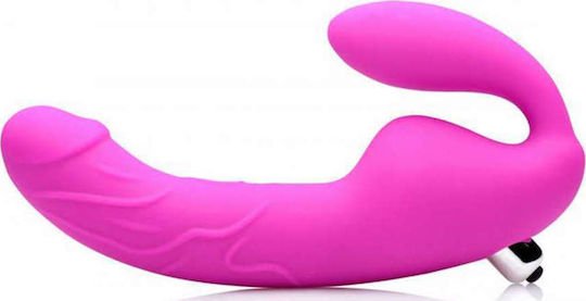 XR Strap U Royal Rider Strap On Vibrator με Διπλό Dildo 20cm και Δόνηση σε Μωβ Χρώμα