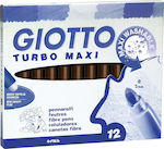 Giotto Turbo Maxi Перящи Маркери за рисуване Дебели Комплект 12бр 001114041