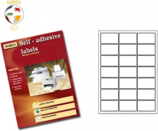 Sorex 2100 Selbstklebende A4-Etiketten 63.5x38.1mm