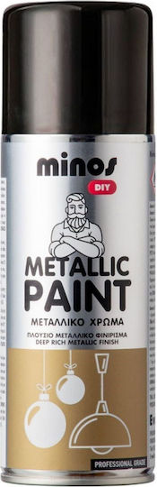 Minos Spray Σπρέι Βαφής Metallic Paint με Μεταλλικό Εφέ Μαύρο 400ml