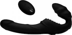 Strap U Pro Rider Strapless Strap-on Vibrator Fără bretele Strap On cu Dildo 21.60cm cu vibrație în Culoare Negru