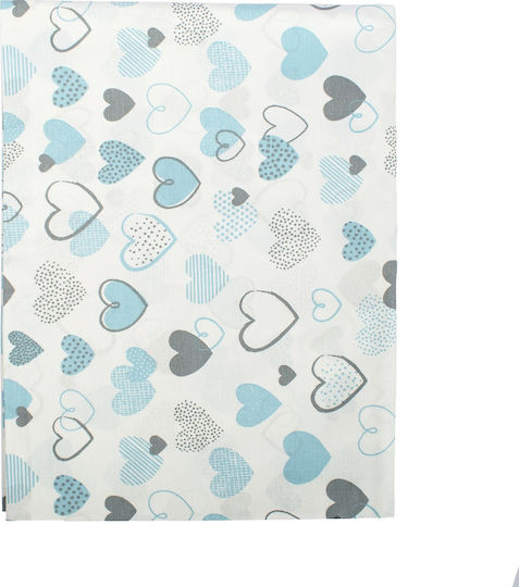 Dimcol Hearts Cotton Swaddle Wrap Light Blue 80x80cm.