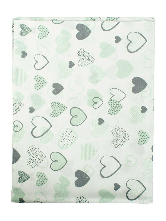 Dimcol Cotton Swaddle Blanket Hearts Green 80x80cm 1914513607801081