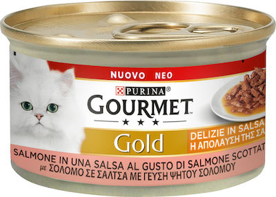 Purina Gourmet Gold Wet Food for Adult Cats In Can with Salmon η Απόλαυση της Σάλτσας 1pc 85gr