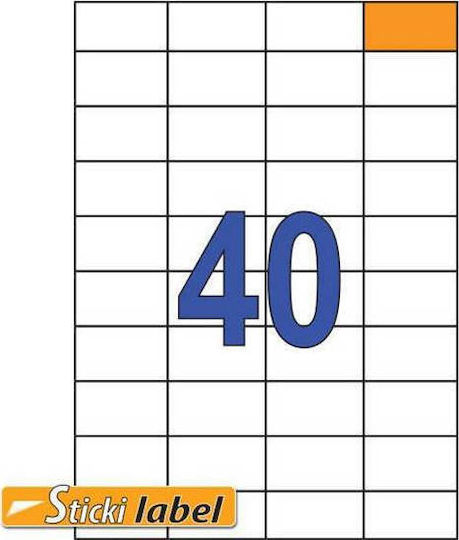 Sticki 4000 Αυτοκόλλητες Ετικέτες Α4 Ορθογώνιες Sticki 52.5x29.7mm