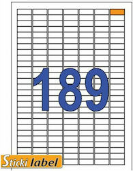 Sticki Sticki 18900 Self-Adhesive Rectangular A4 Labels 25.4x10mm