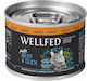 Wellfed Adult Wet Food for Adult Cats Hypoallergenic In Can with Duck / Beef Πατέ 1pc 200gr