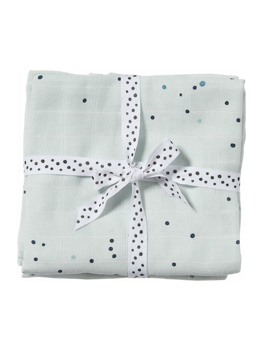 Done by Deer Muslin Swaddle Blanket Dreamy Dots Blue 70x70cm 2pcs