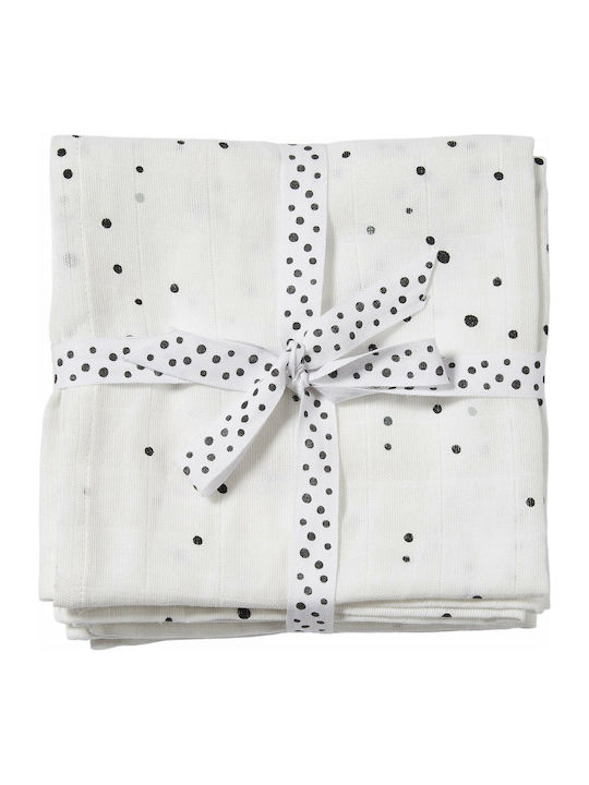 Done by Deer Dreamy Dots Πάνες Αγκαλιάς από Μουσελίνα σε Λευκό Χρώμα 70x70cm 2τμχ