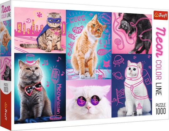 Puzzle Neon Color Super Cats 2D 1000 Piese
