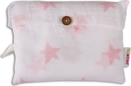 Minene Pink Stars Πάνα Αγκαλιάς από Μουσελίνα Ροζ 100x120εκ.