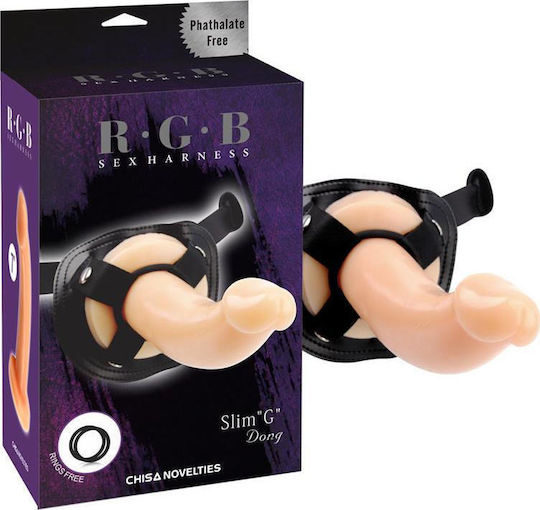 Chisa Novelties Slim "G" Dong Harness με Dildo 19cm στο χρώμα του δέρματος