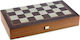 Manopoulos Laminate Βελανιδιάς Κλαδί 3 Σε 1 Χειροποίητο Τάβλι/Σκάκι από Ξύλο Ελιάς με Πούλια 38x40cm