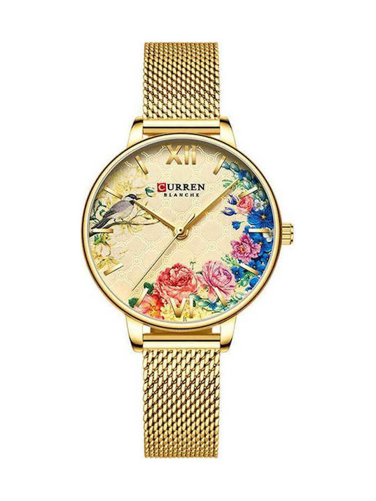 Curren Women's Watch with Gold Metal Bracelet