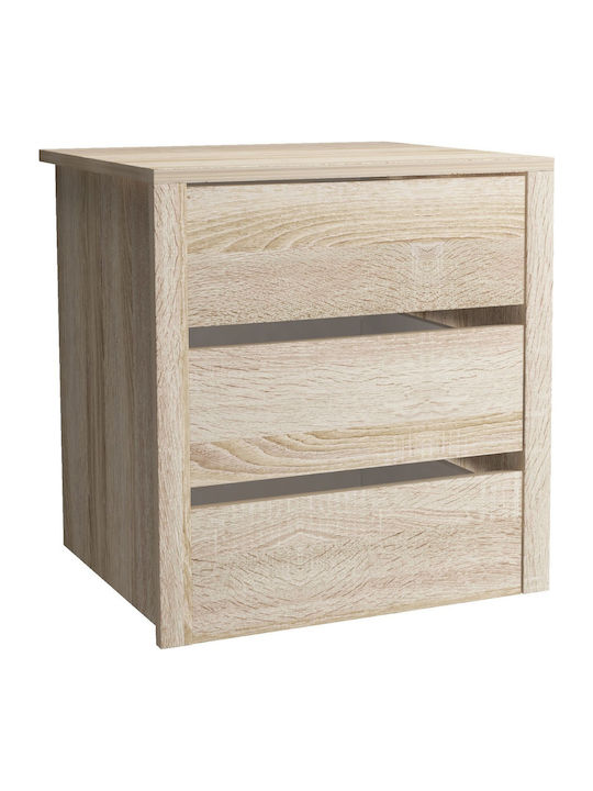 Menty Mini Wooden Storage Drawers with 3 Drawers Φυσικό L50xW46xH53cm