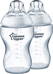 Tommee Tippee Set Sticle de Plastic pentru Bebeluși Closer to Nature Anti-Colici cu Tetină de Silicon pentru 3+ luni 340ml 2buc