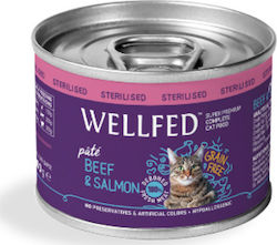 Wellfed Sterilised Μοσχάρι / Σολομός Πατέ 200gr