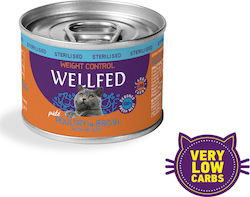 Wellfed Sterilised Weight Control Wet Food for Sterilised Adult Cats for Diabetes In Can with Poultry Πατέ 1pc 200gr