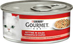 Purina Gourmet Nasses Katzenfutter für Katze in Dose mit Lachs 195gr