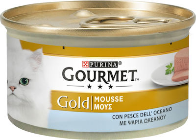 Purina Gourmet Gold Nasses Katzenfutter für Katze in Dose mit Fisch 24x85gr