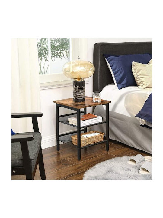 Square Side Wooden Coffee Table Brown W40xL40xH50cm