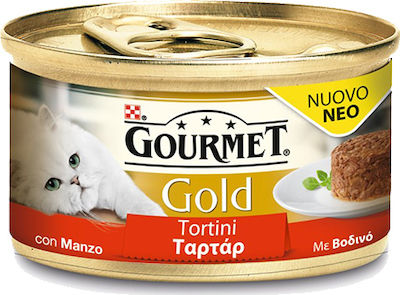 Purina Gourmet Gold Wet Food for Adult Cats In Can with Beef Ταρτάρ 1pc 85gr