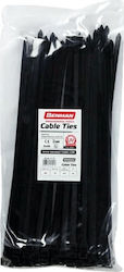 Benman Pack of 100pcs Black Plastic Cable Ties 200x2.5mm 70784